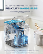 Countertop Ice Maker with Handle, 26Lbs/24H Portable Ice Machine, 9 Ice Cubes Ready in 6 Mins, Auto-Cleaning Ice Maker with Basket & Scoop for Home Kitchen Camping RV, Blue