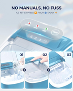 Countertop Ice Maker with Handle, 26Lbs/24H Portable Ice Machine, 9 Ice Cubes Ready in 6 Mins, Auto-Cleaning Ice Maker with Basket & Scoop for Home Kitchen Camping RV, Blue