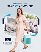 6 Mins Fast Countertop Ice Maker | 26Lbs Daily, Auto-Cleaning Portable Ice Maker with Handle, Basket & Scoop for Kitchen Camping RV, Green