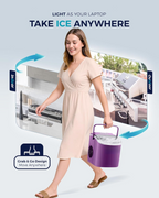 Countertop Ice Maker with Handle, 26Lbs Per Day, 9 Ice Cubes Ready in 6 Mins, Auto-Cleaning Portable Ice Maker with Basket & Scoop for Home Kitchen Camping RV, Purple