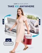 Countertop Ice Maker with Handle, 26Lbs Per Day, 9 Ice Cubes Ready in 6 Mins, Auto-Cleaning Portable Ice Maker with Basket & Scoop for Home Kitchen Camping RV, Red